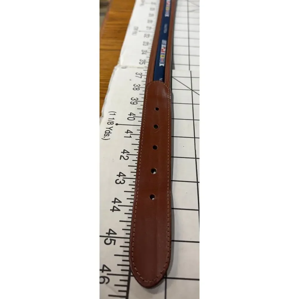 Nautica Brown Leather Blue Flag Logo 1